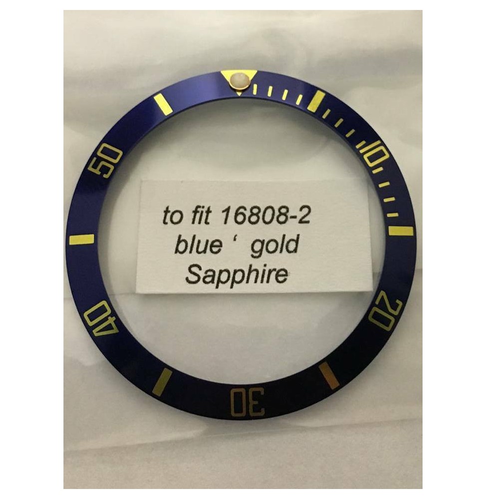 FIT ROLEX SUBMARINER 16813 16808 16613 INSERTO GHIERA BLU aftermarket